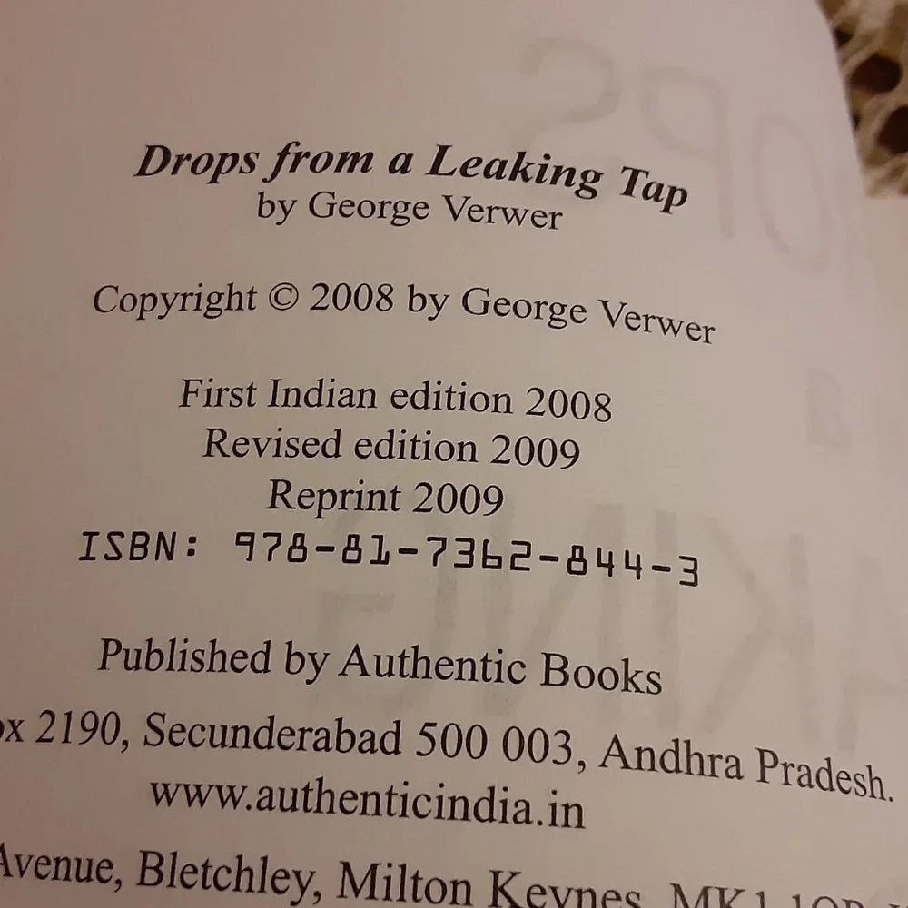 Drops from a Leaking Tap Paperback Book